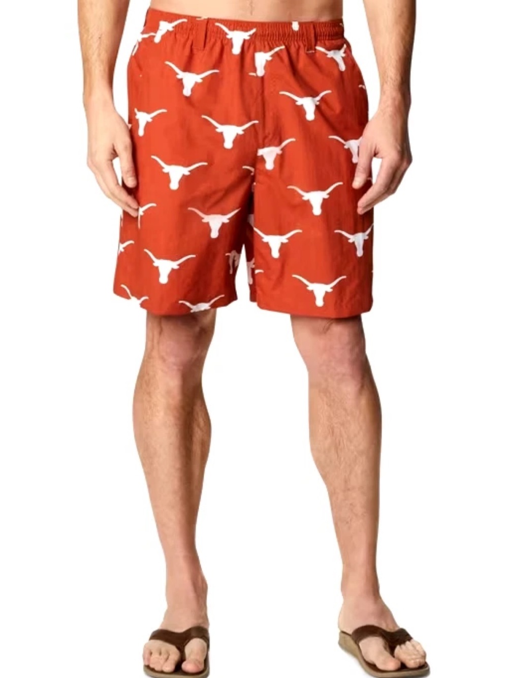 Columbia Orange Texas Longhorns PFG Backcast II Omni-Shade Hybrid Shorts NWT 111